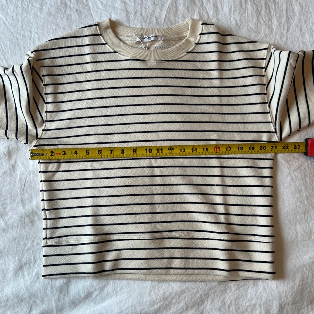perfectwhitetee Cream and Black Striped Sweatshirt - Picture 7 of 9